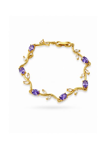 Pulseras tulipanes colores chapa de oro 18k