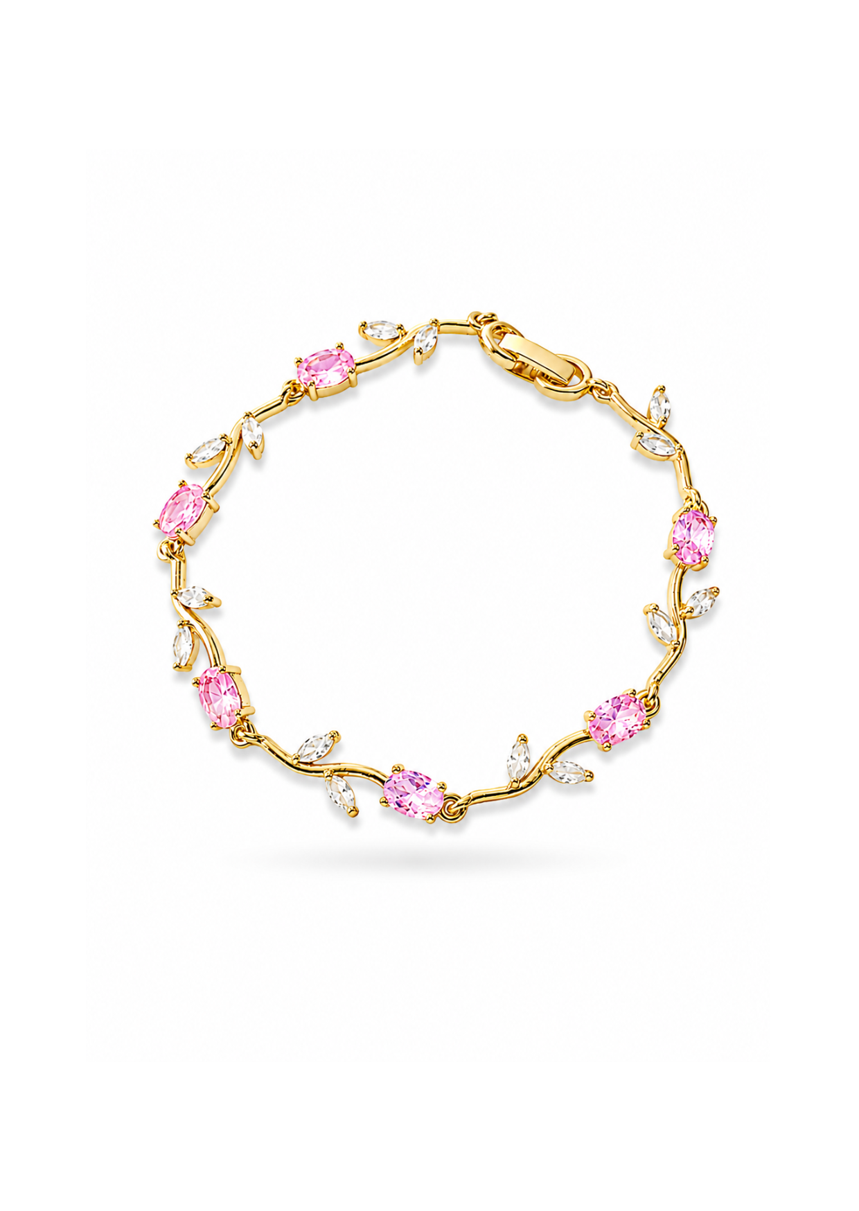 Pulseras tulipanes colores chapa de oro 18k