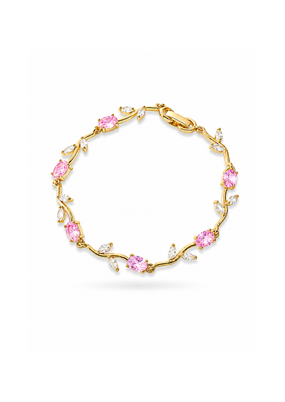 Pulseras tulipanes colores chapa de oro 18k