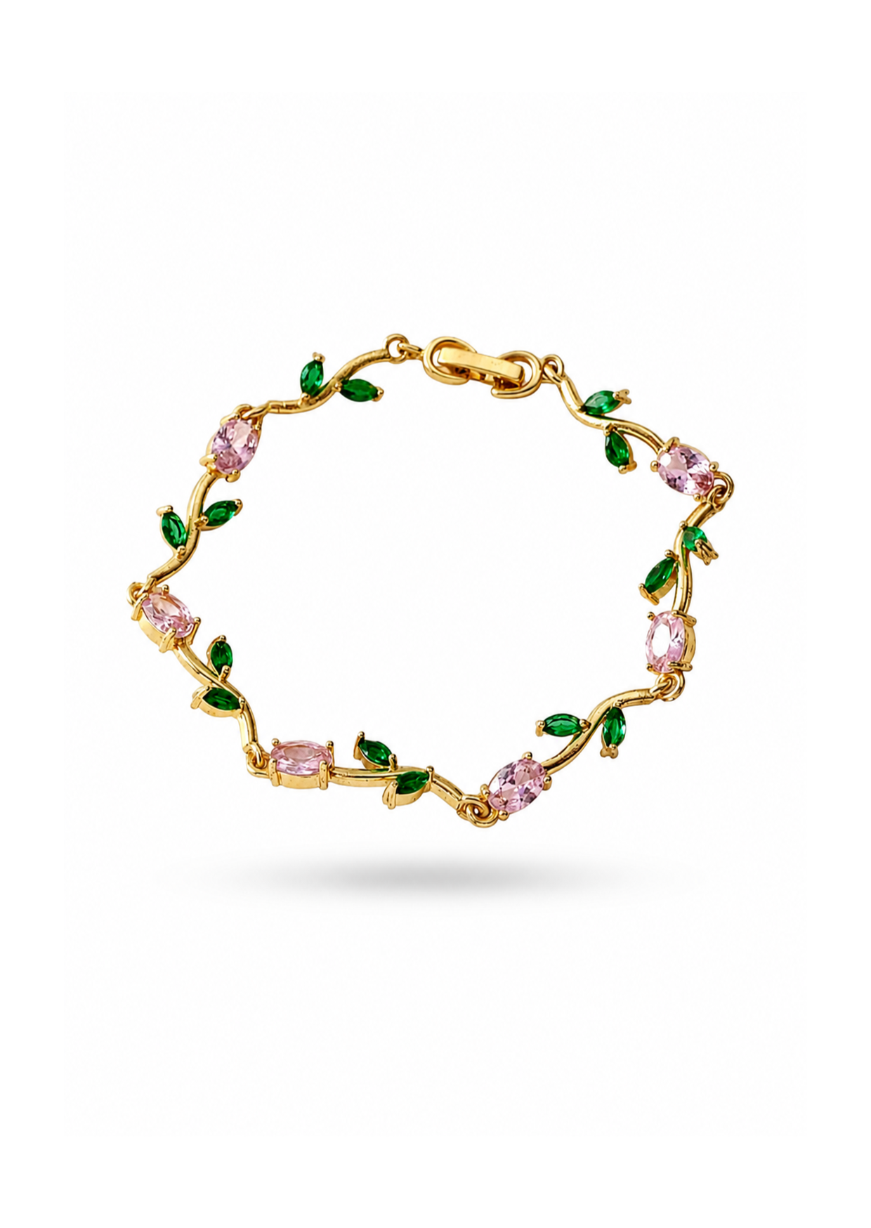 Pulseras tulipanes colores chapa de oro 18k
