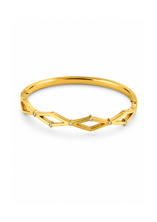 Brazalete rombos con cristales acero inoxidable