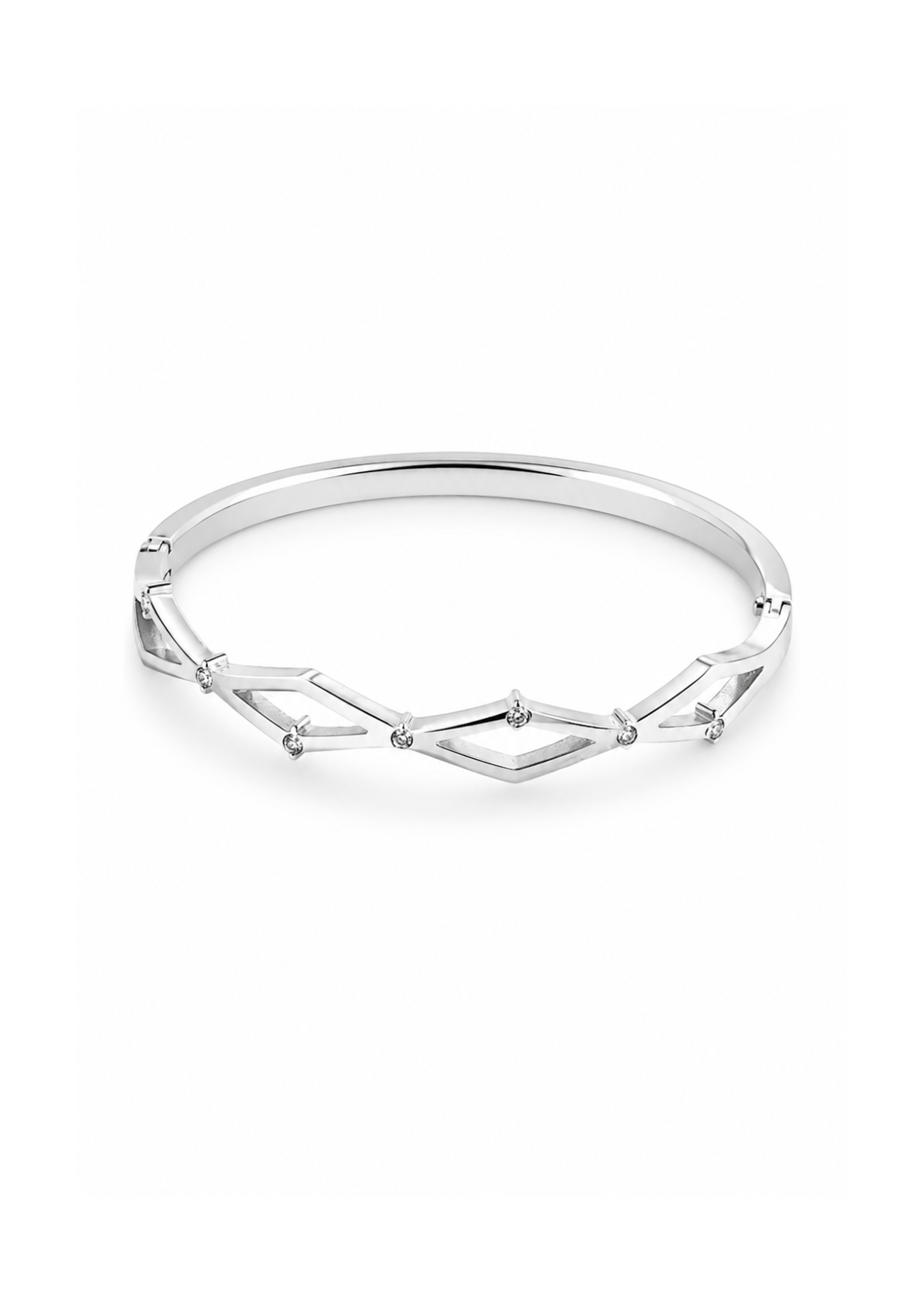 Brazalete rombos con cristales acero inoxidable