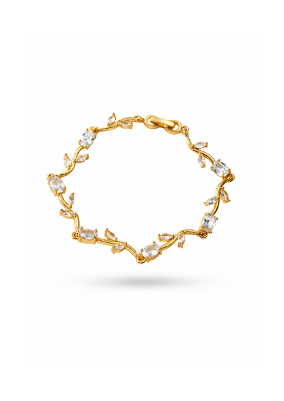 Pulseras tulipanes colores chapa de oro 18k