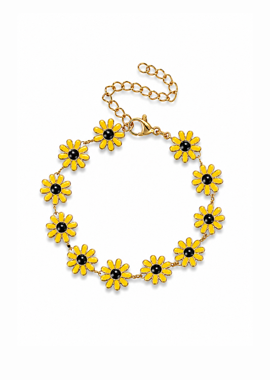 Pulsera flor margaritas acero inoxidable 201