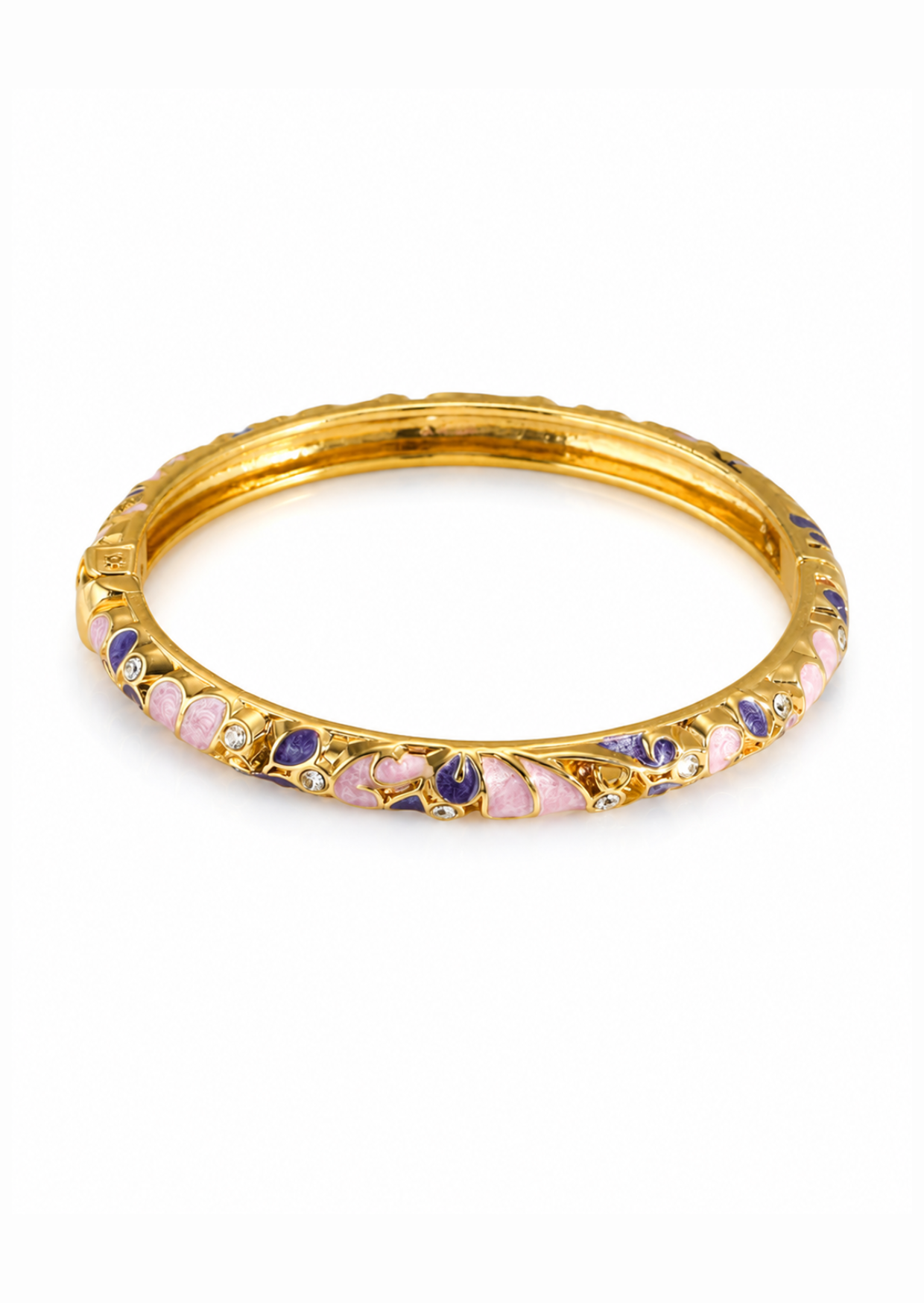 Brazaletes tipo bangle esmaltados bañado en oro