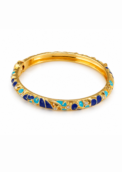 Brazaletes tipo bangle esmaltados bañado en oro