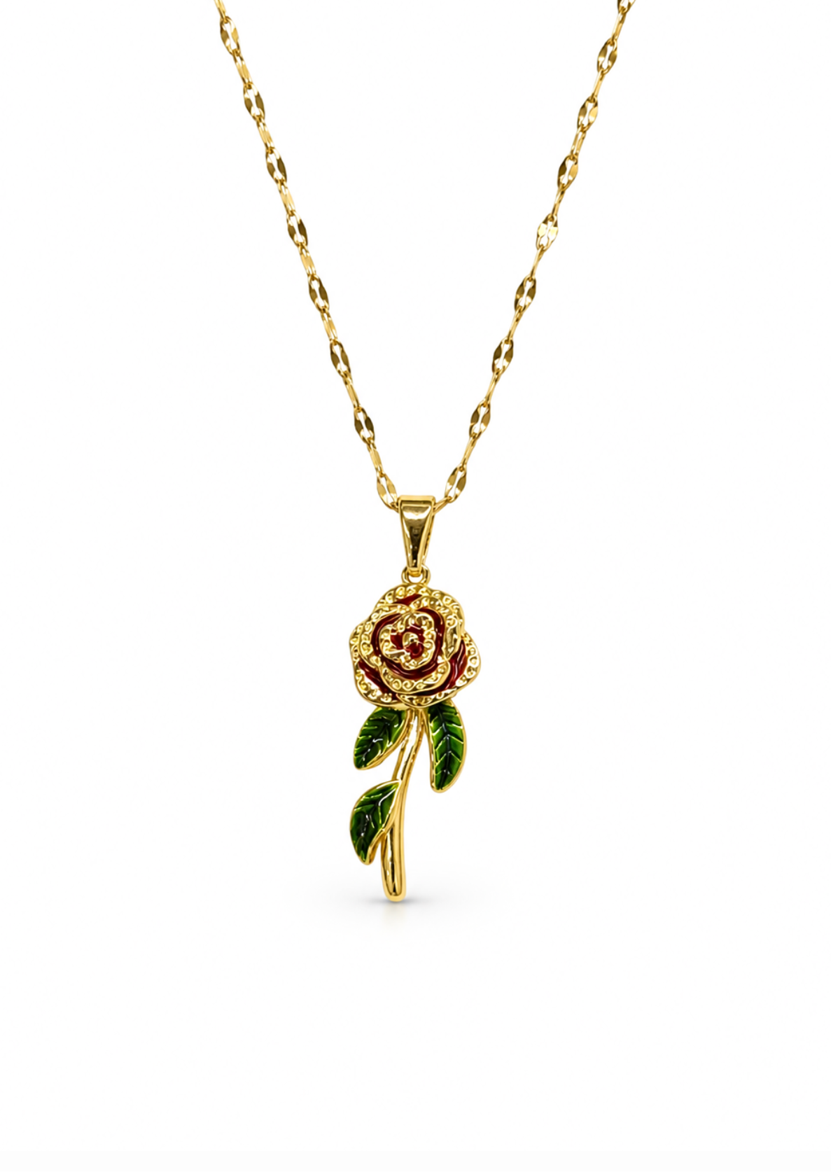 Collar rosa dorada acero inoxidable