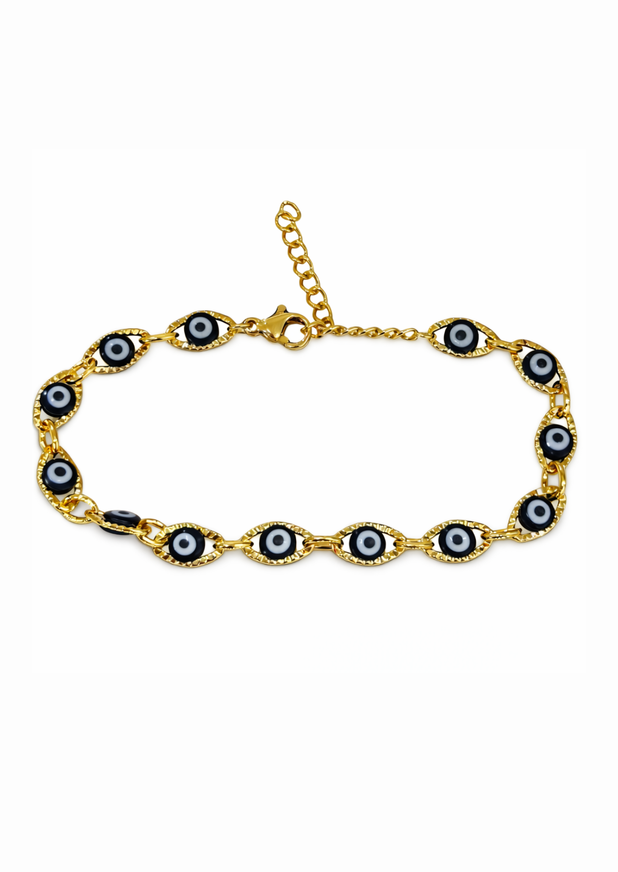 Pulsera ojos turcos acero inoxidable
