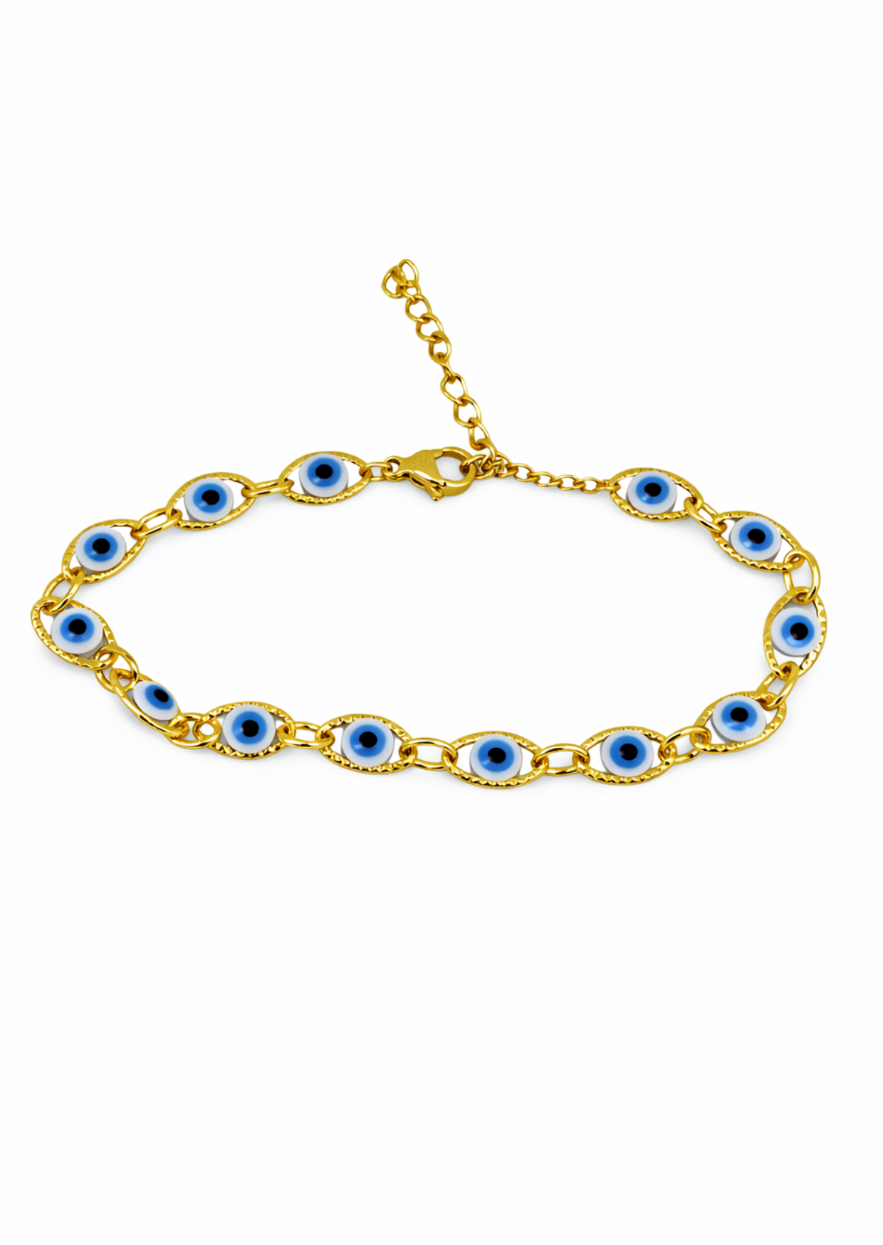 Pulsera ojos turcos acero inoxidable