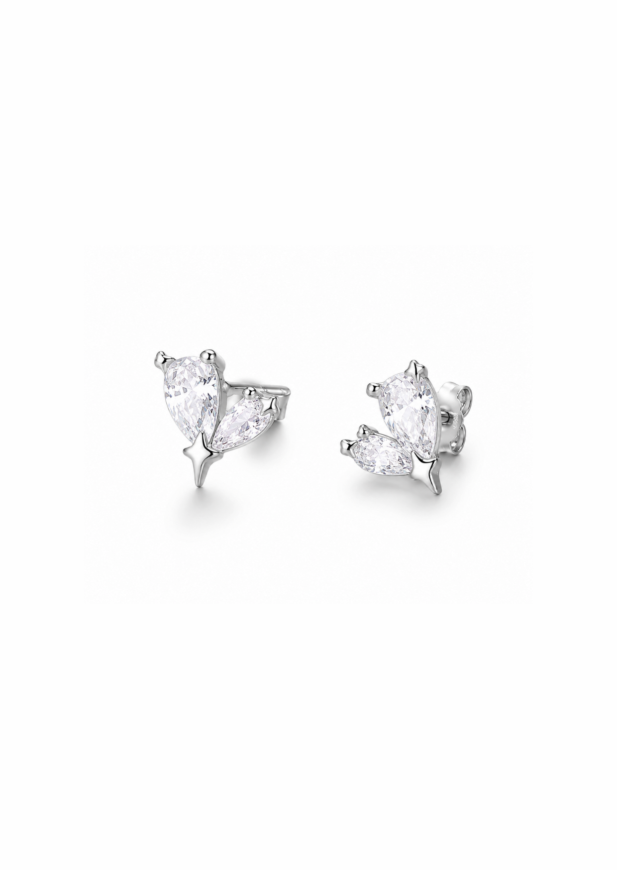 Aretes forma de corazón plata S999