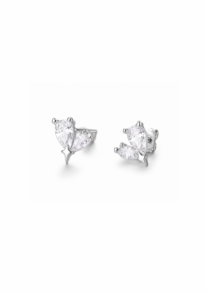 Aretes forma de corazón plata S999