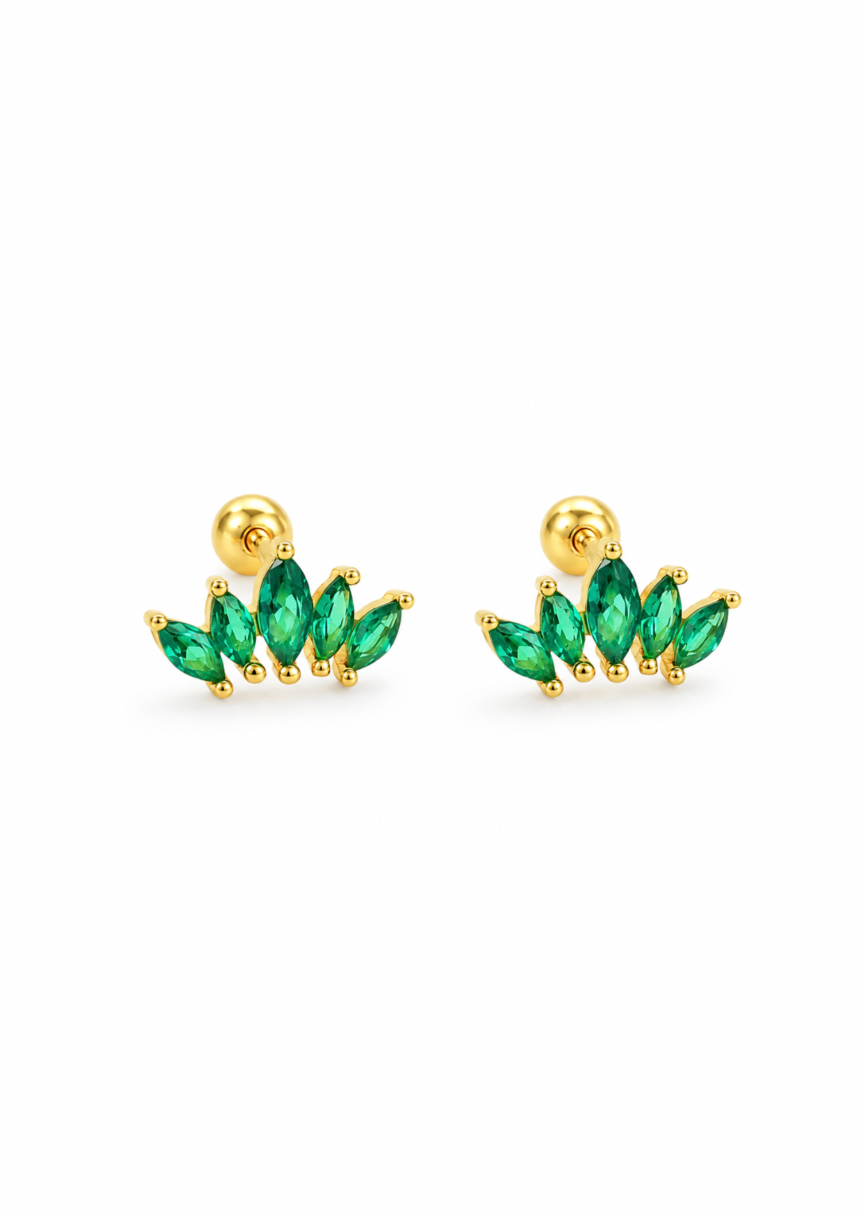 Aretes abanico de circonias plata de ley 925
