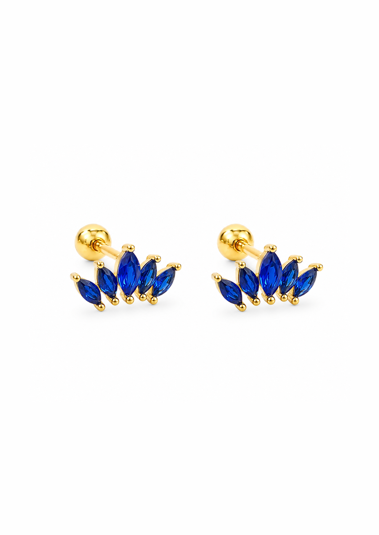 Aretes abanico de circonias plata de ley 925