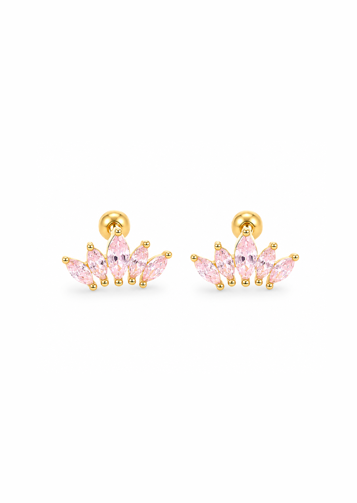 Aretes abanico de circonias plata de ley 925