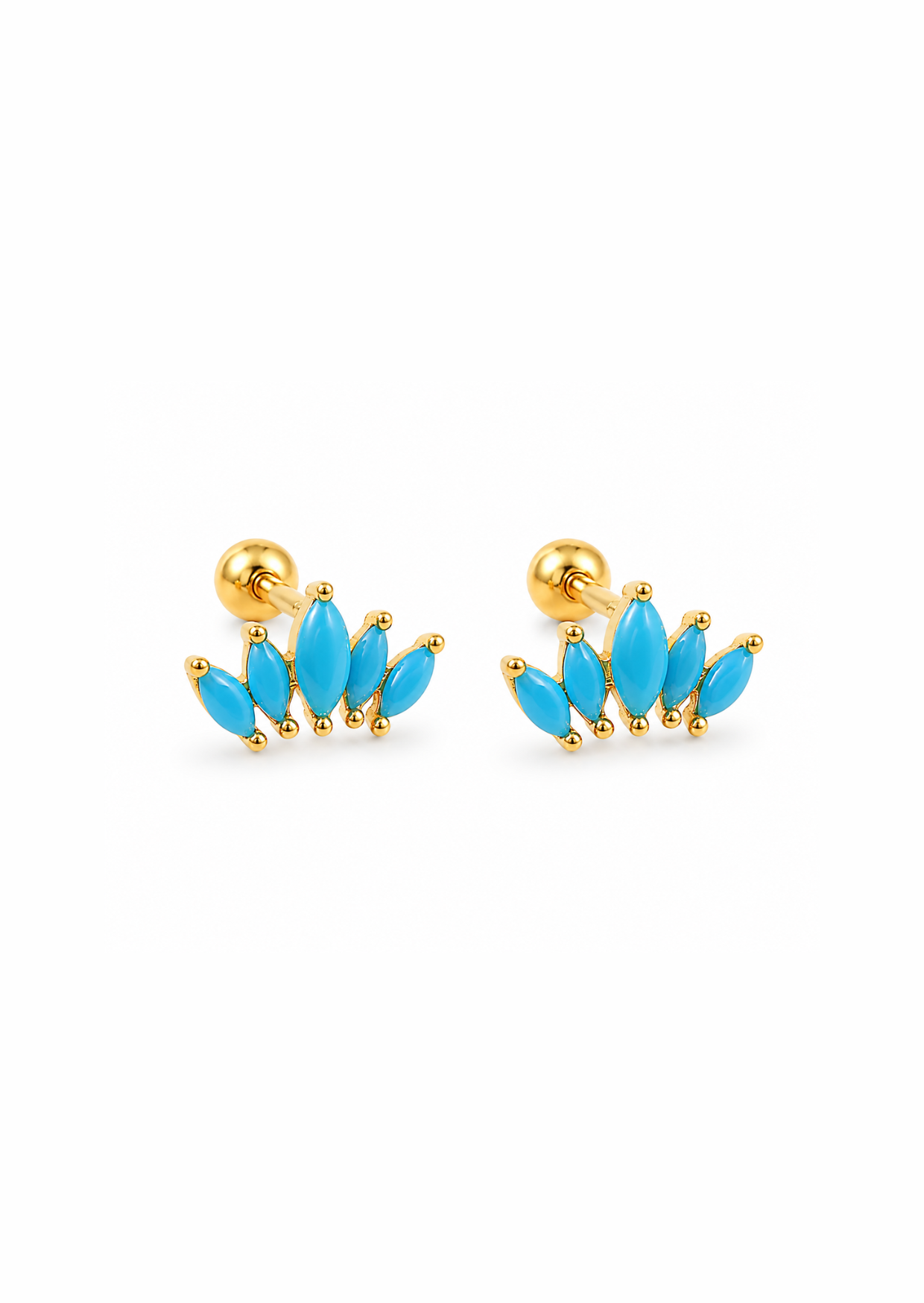 Aretes abanico de circonias plata de ley 925
