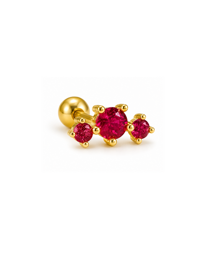 Piercing con tres zirconias acero inoxidable