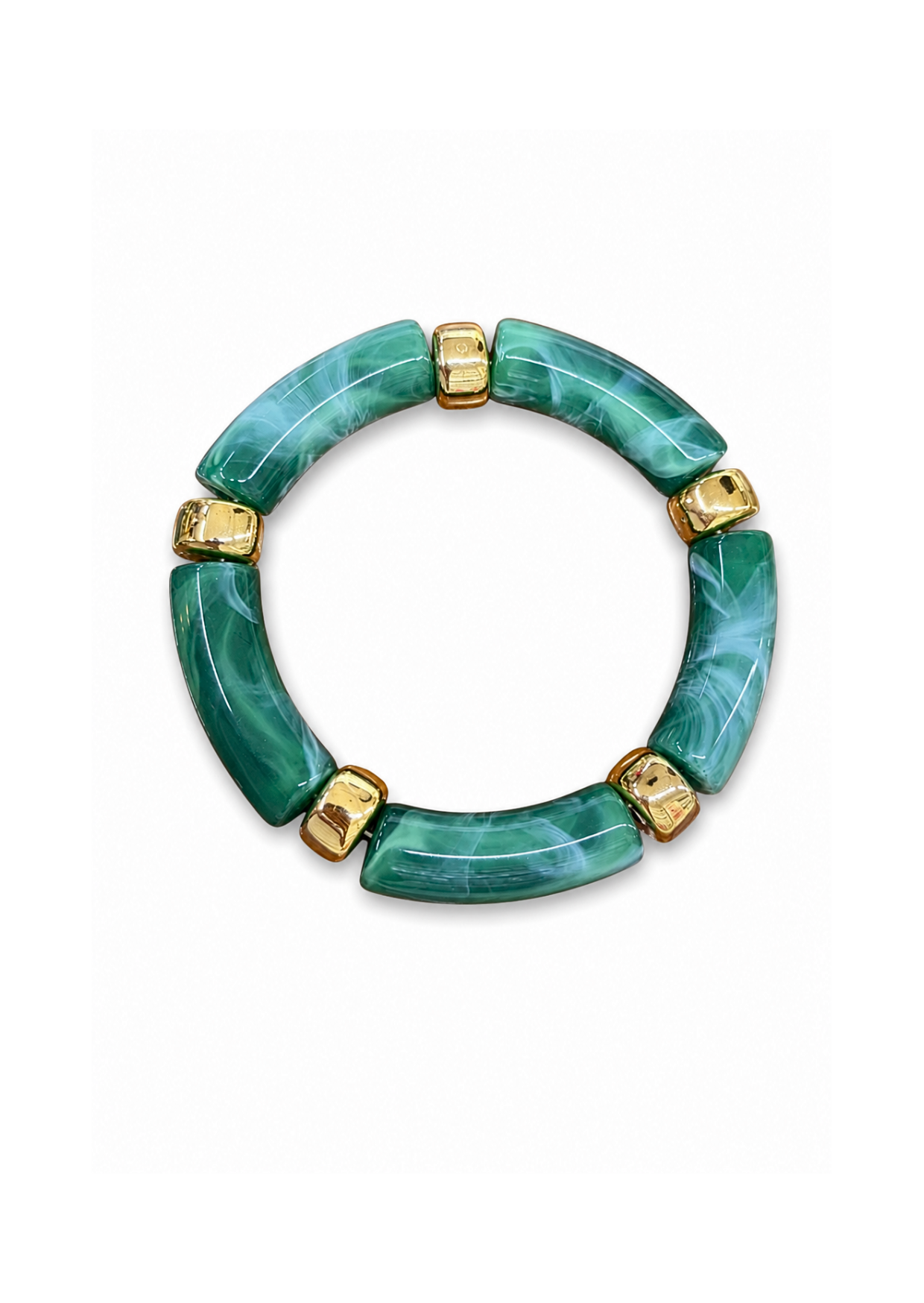 Pulsera elástica de bambú con efecto marmoleado