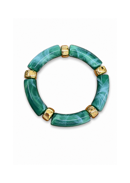 Pulsera elástica de bambú con efecto marmoleado
