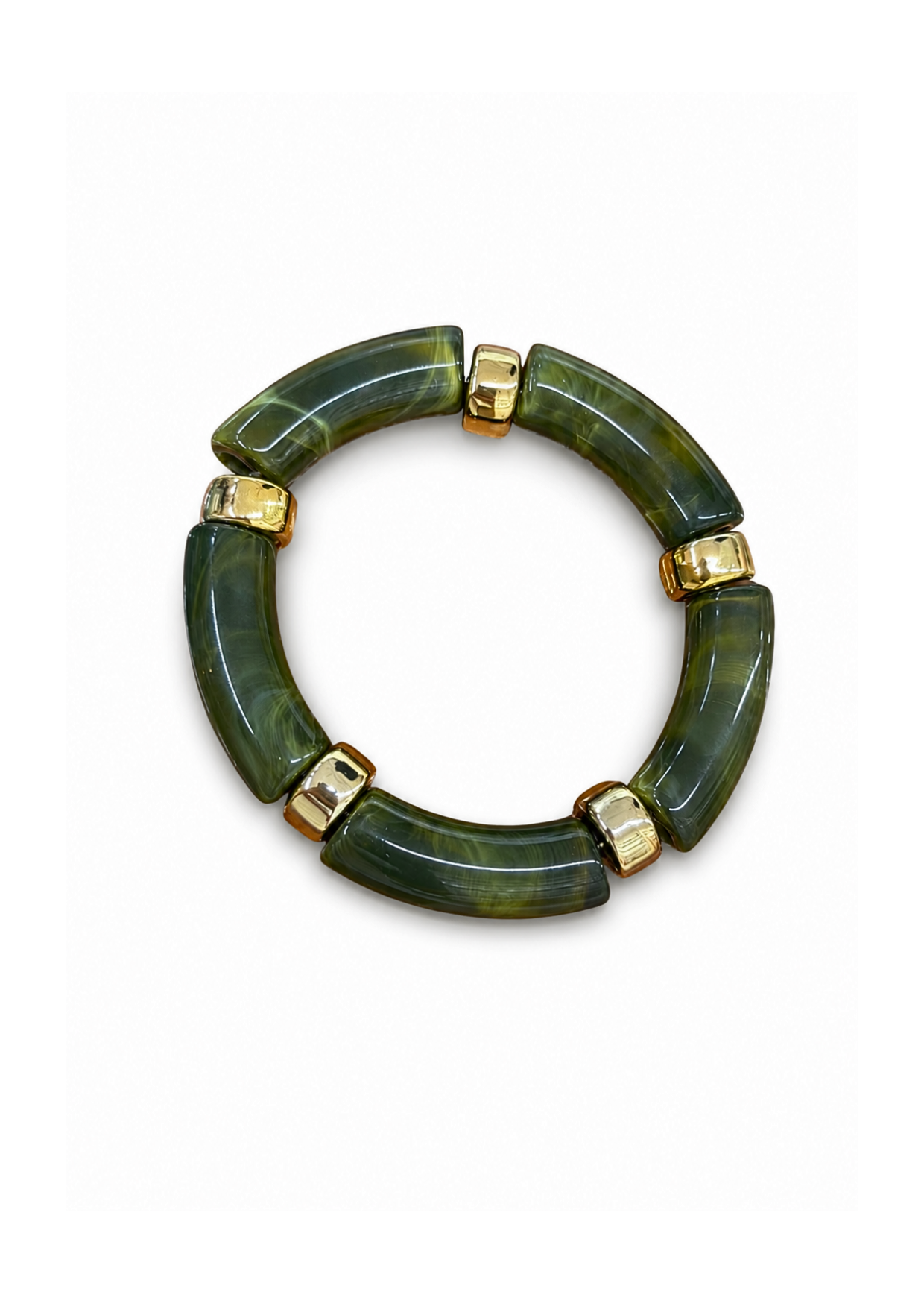 Pulsera elástica de bambú con efecto marmoleado
