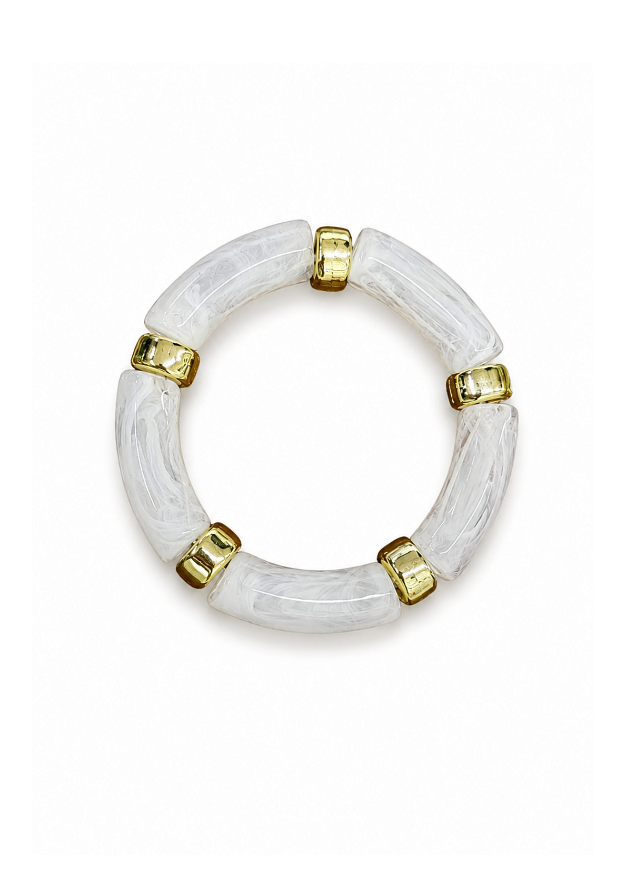 Pulsera elástica de bambú con efecto marmoleado