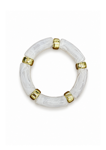 Pulsera elástica de bambú con efecto marmoleado