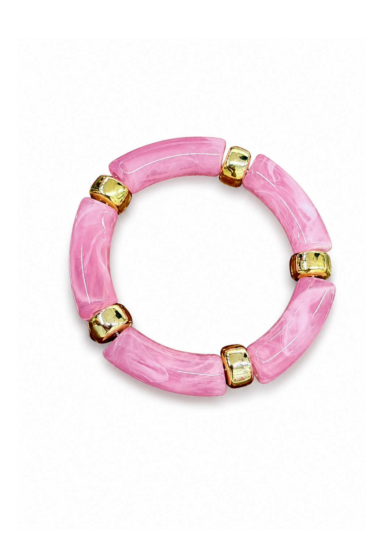 Pulsera elástica de bambú con efecto marmoleado