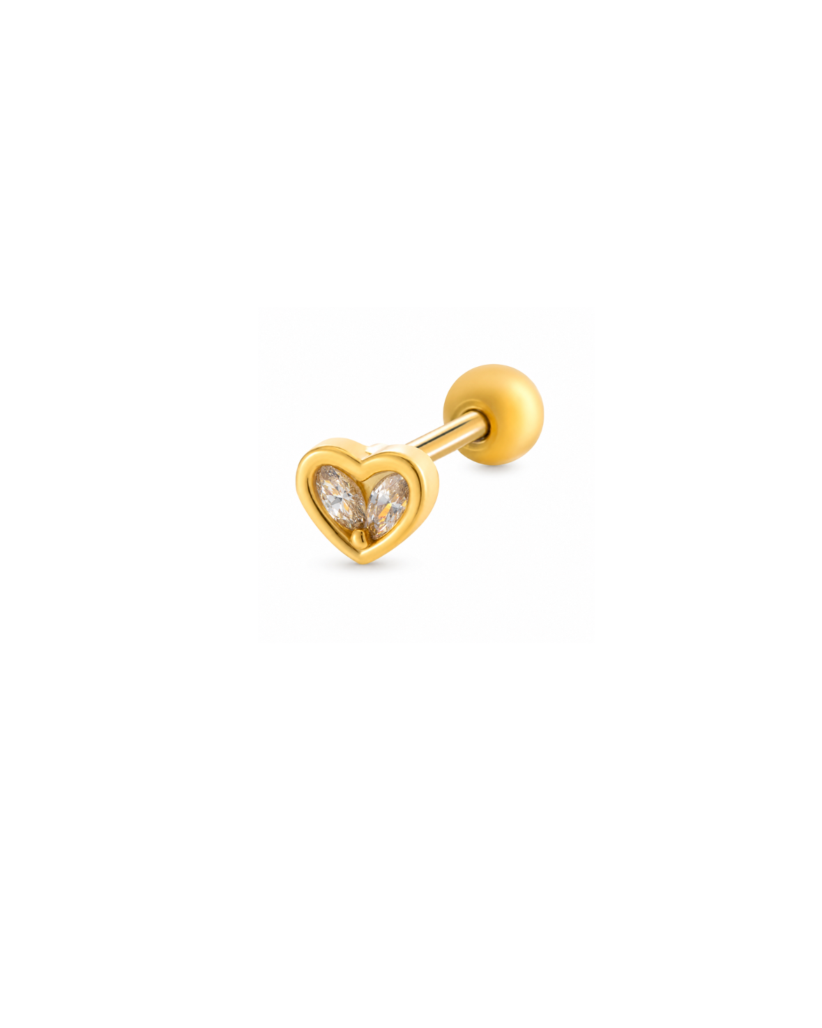 Piercing corazón pequeño con cristal acero inoxidable 316L Waterproof 💧
