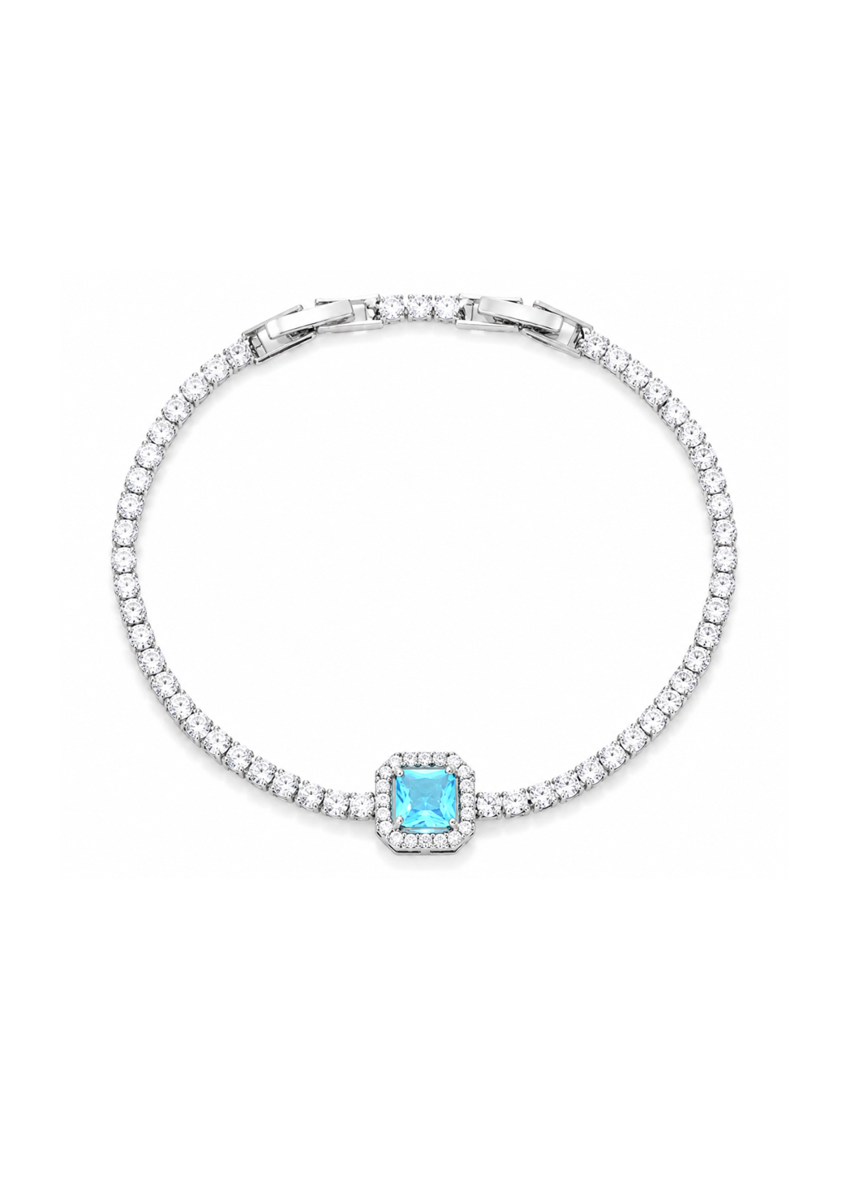 Pulsera tipo tenis con piedra central cobre chapado en oro