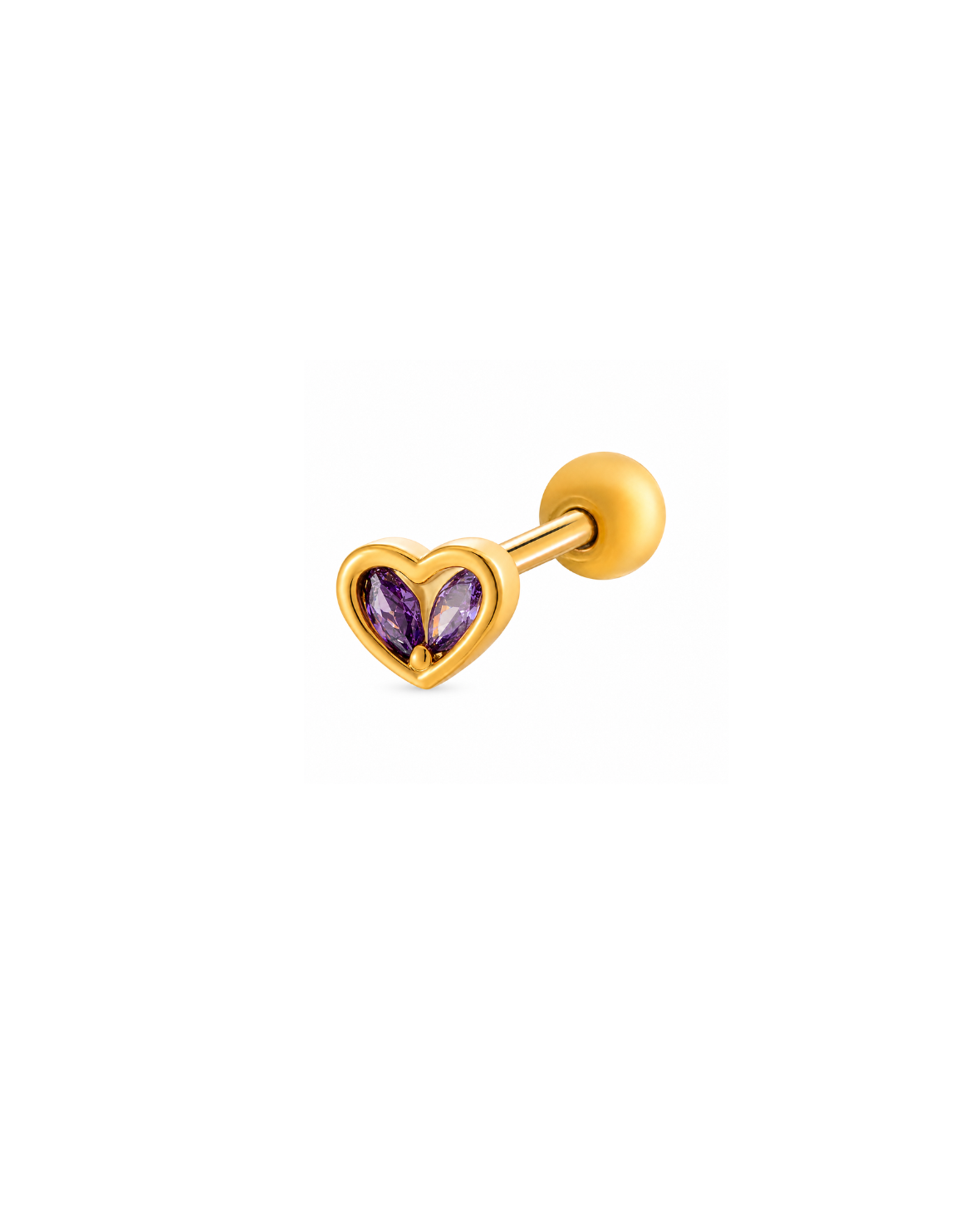 Piercing corazón pequeño con cristal acero inoxidable 316L Waterproof 💧