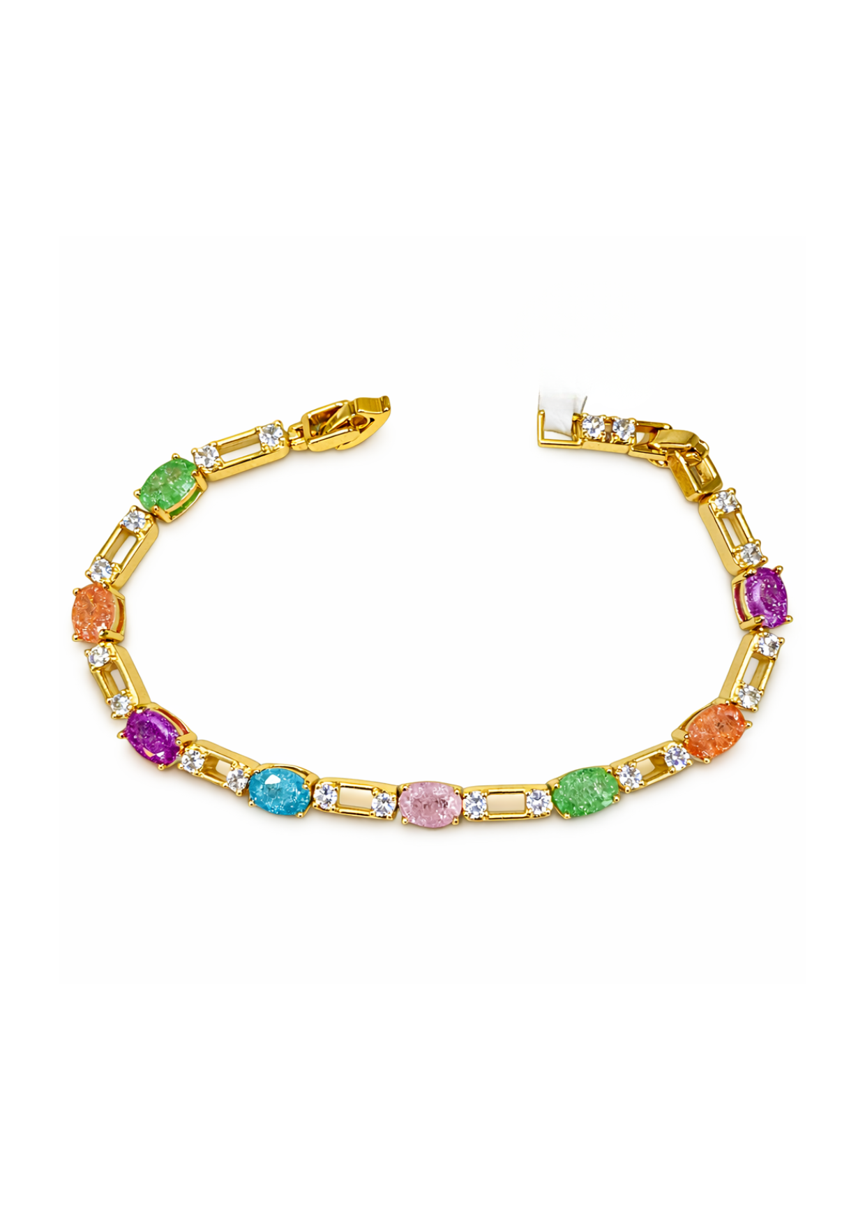 Pulseras en tonos pasteles baño de oro