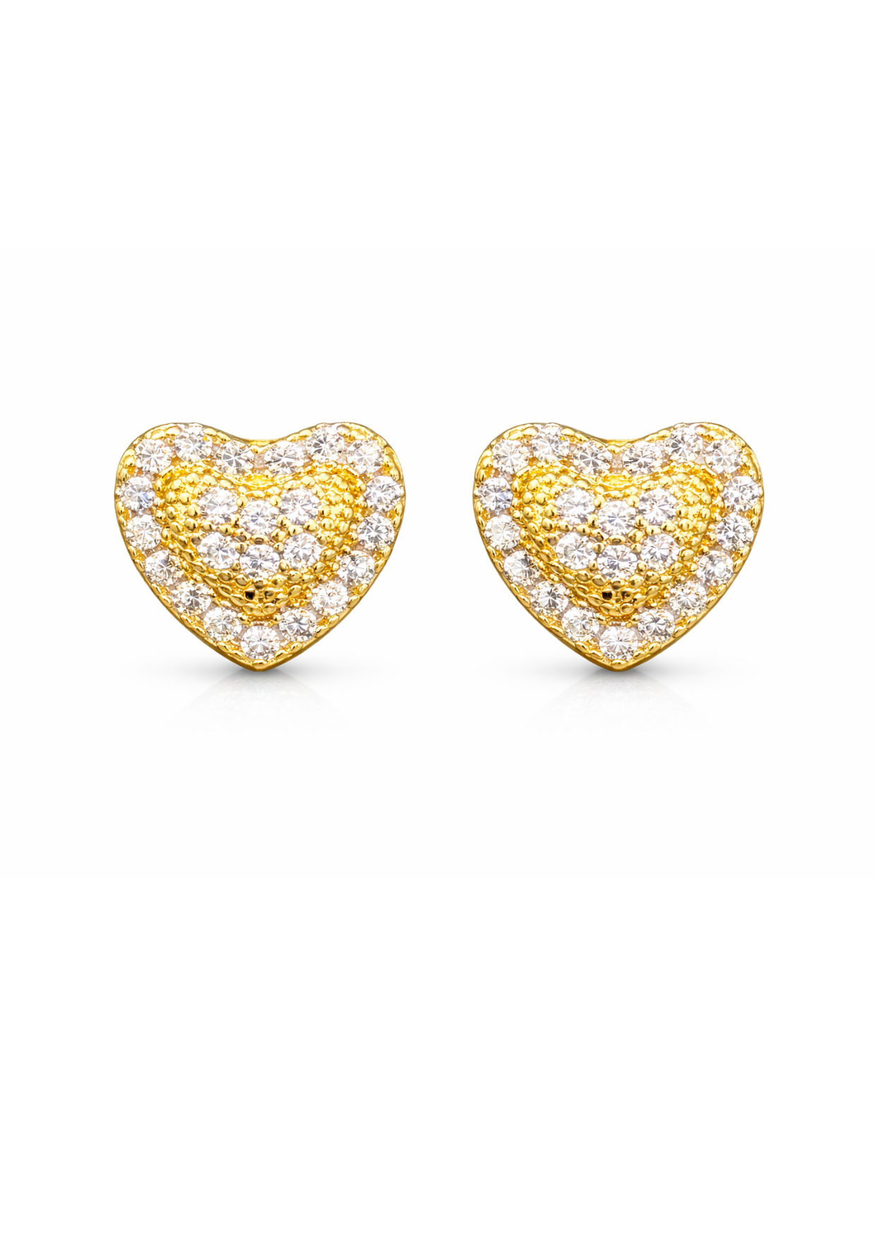Aretes corazones con circón acero inoxidable
