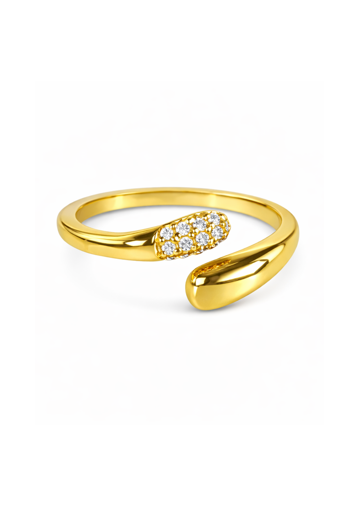 Anillo de estilo minimalista con zirconias acero inoxidable
