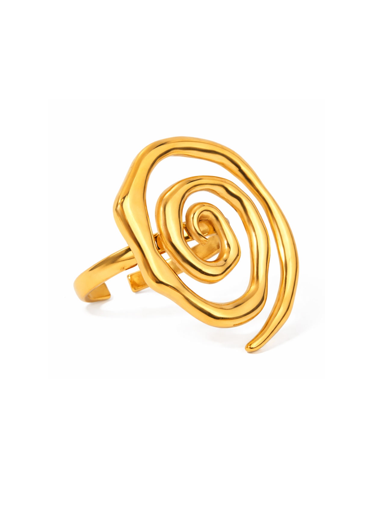 Anillo espiral dorado acero inoxidable