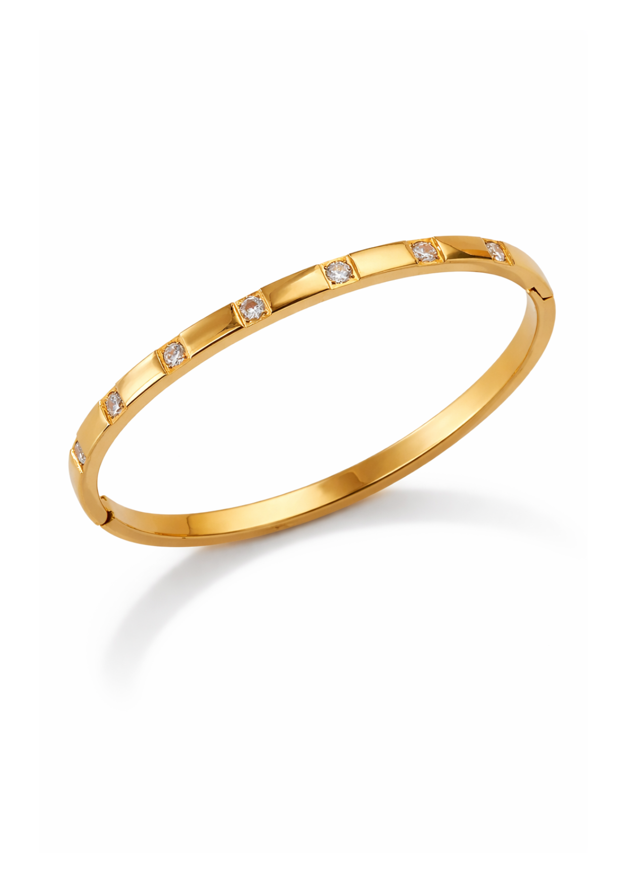 Pulsera acero inoxidable facetado con zirconias