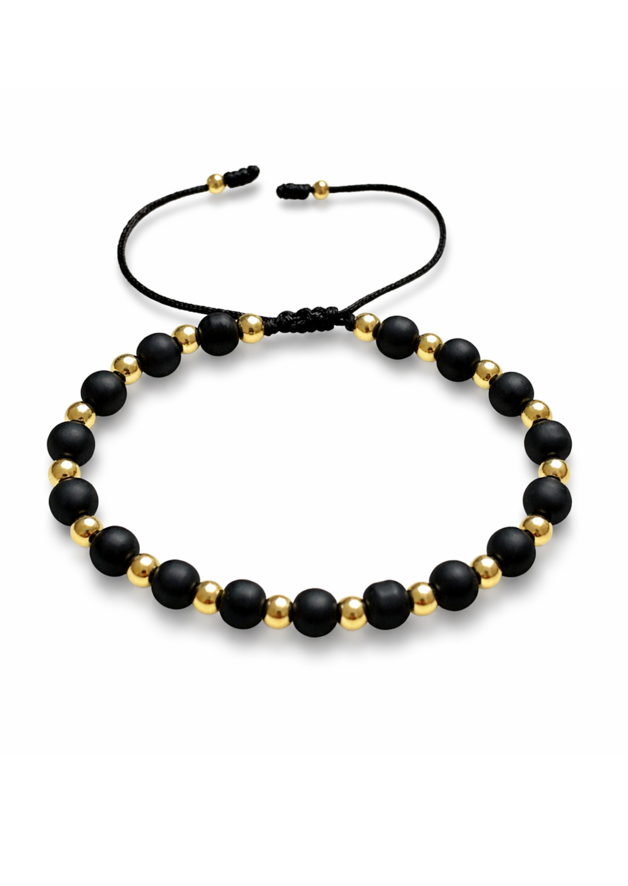 Pulsera de hilo ónix negra chica