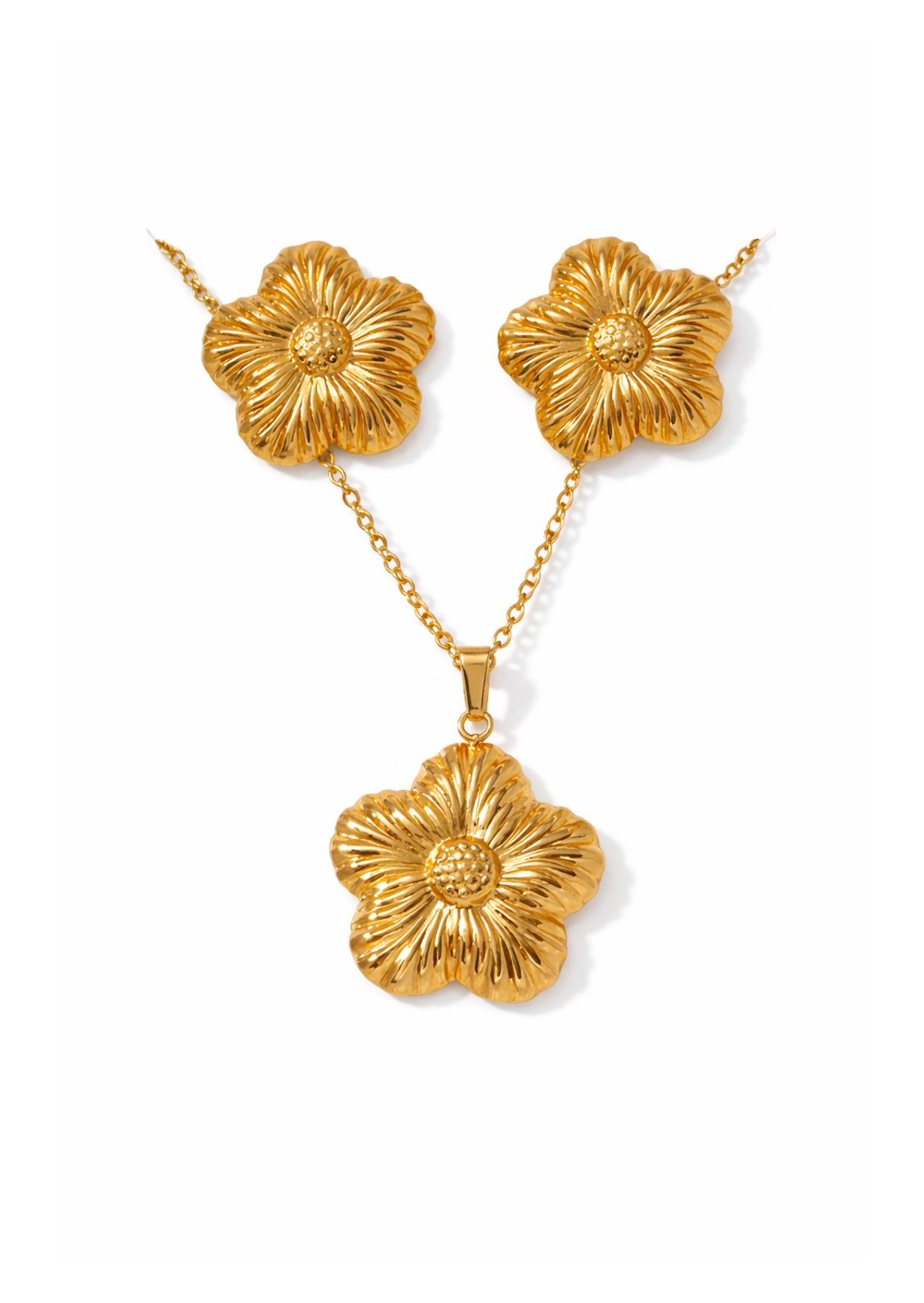 Conjunto flores de acero inoxidable