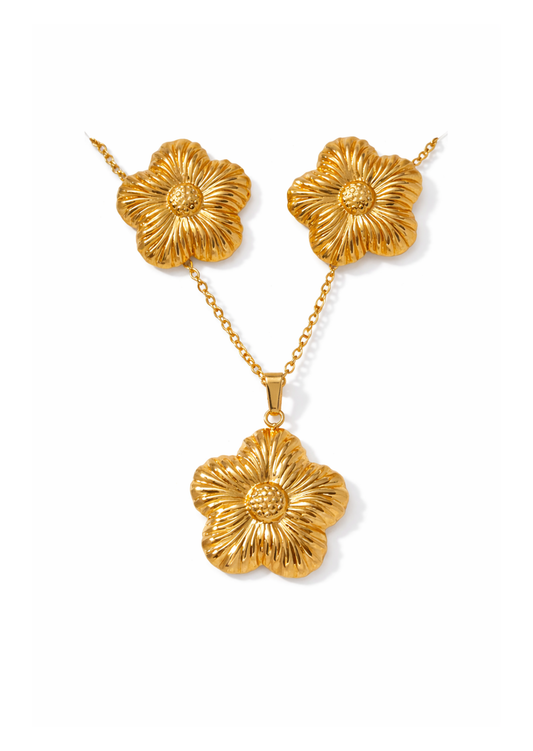 Conjunto flores de acero inoxidable