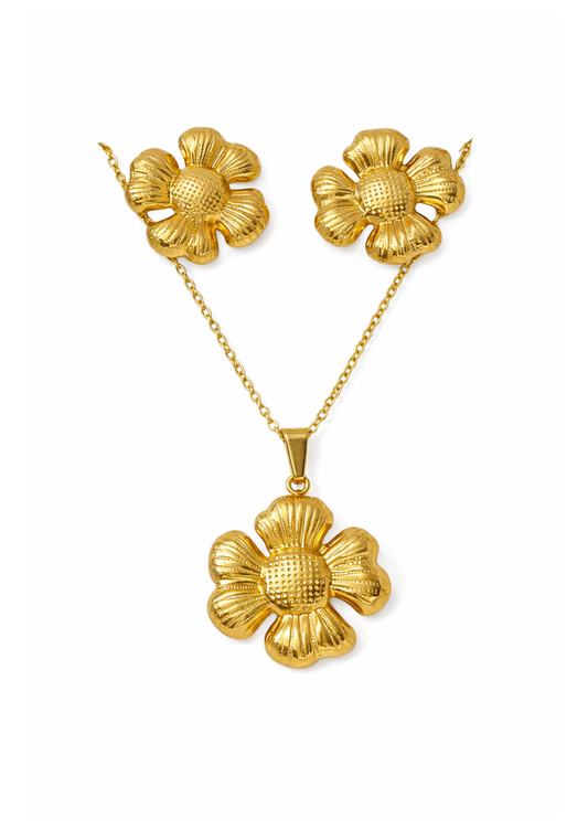Conjunto de flores acero inoxidable