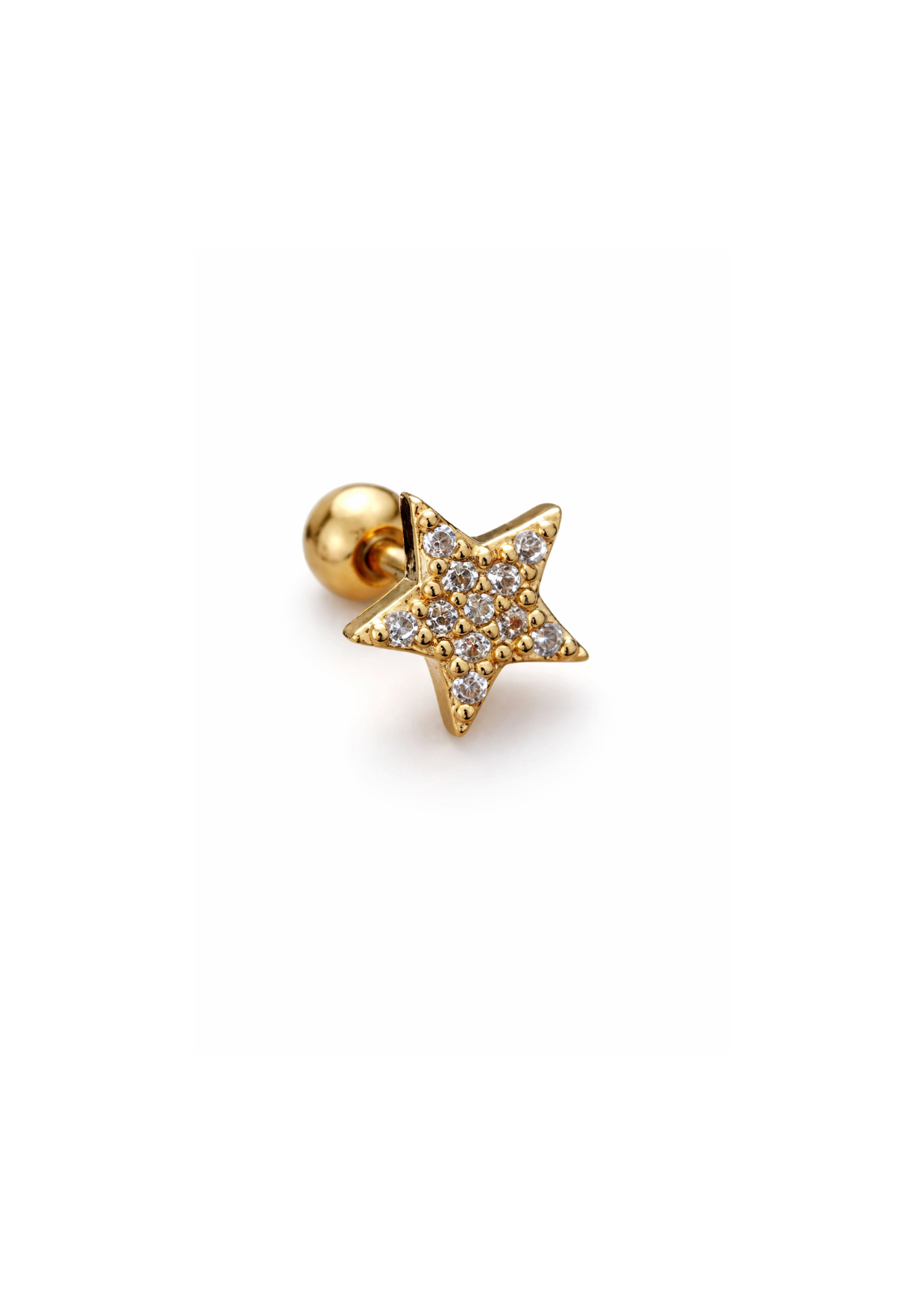 Piercing estrella con zirconias acero inoxidable