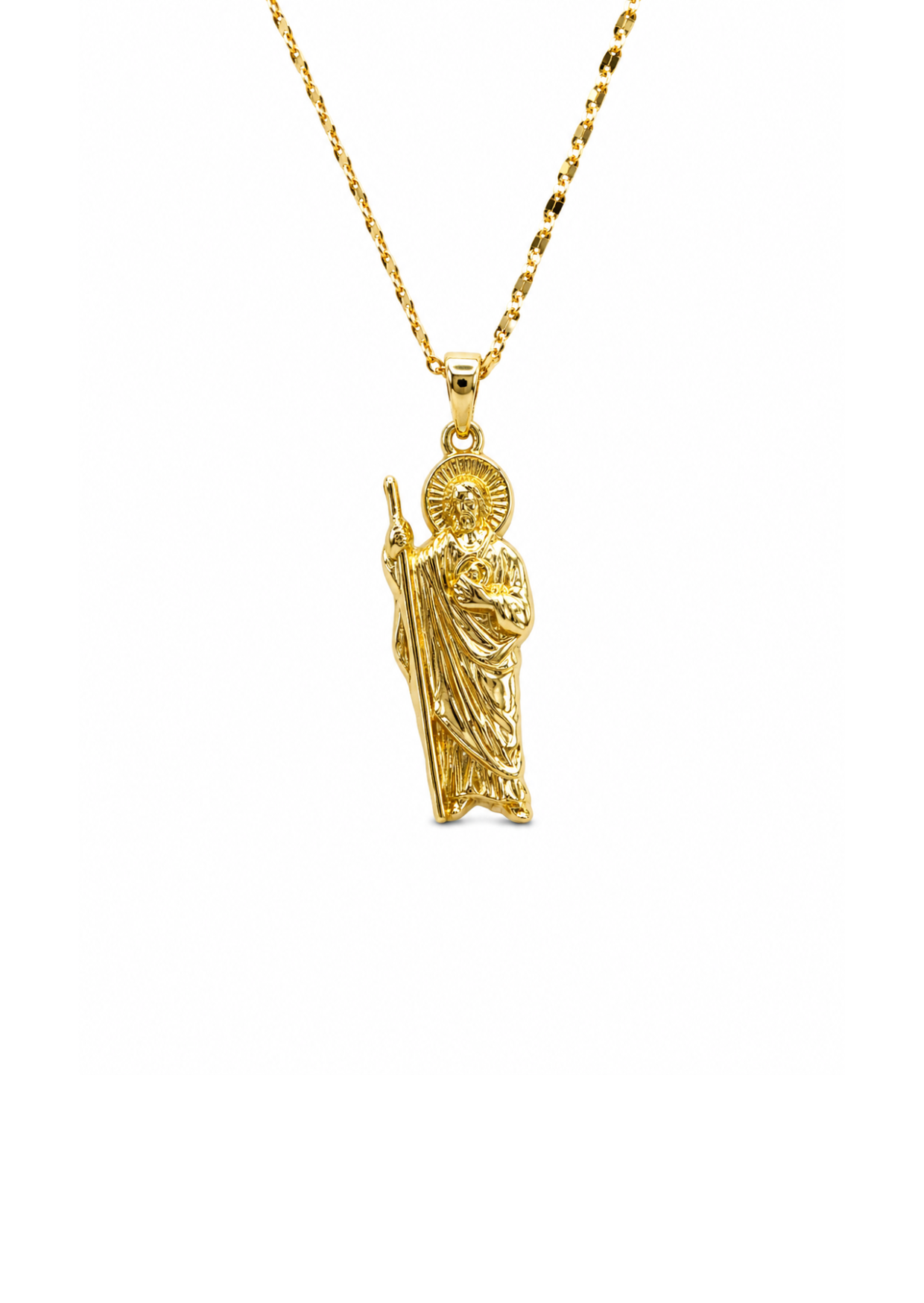 Collar San Judas Tadeo dorado acero inoxidable