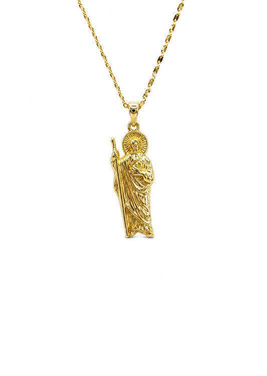 Collar San Judas Tadeo dorado acero inoxidable