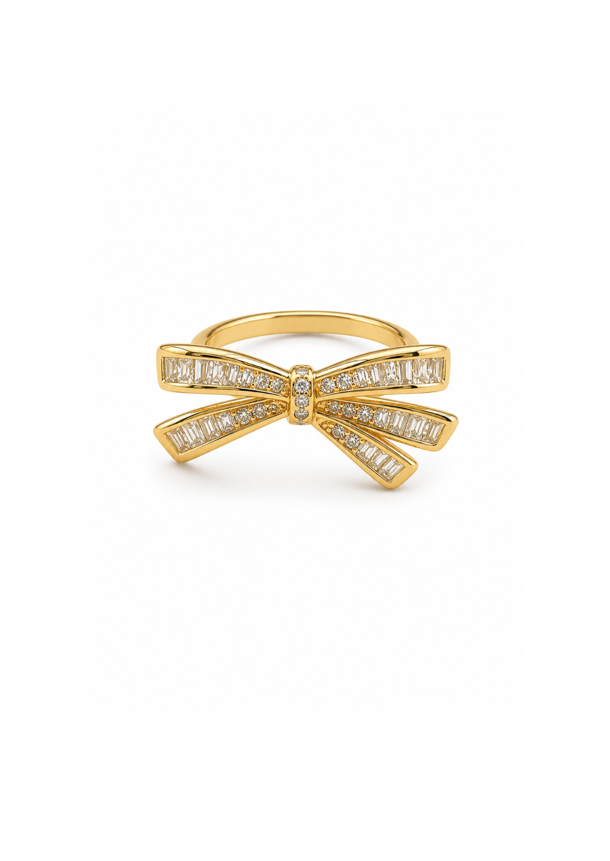 Anillo Moño con zirconias chapa de oro