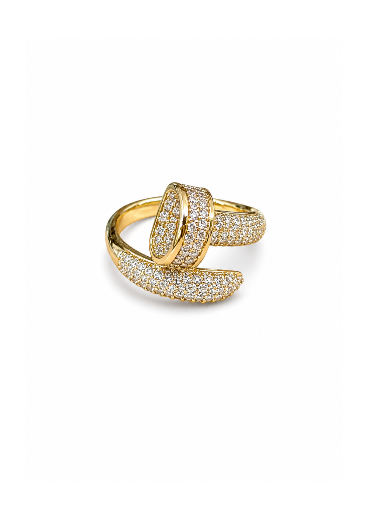 Anillo tipo Juste un clou chapa de oro con zirconias
