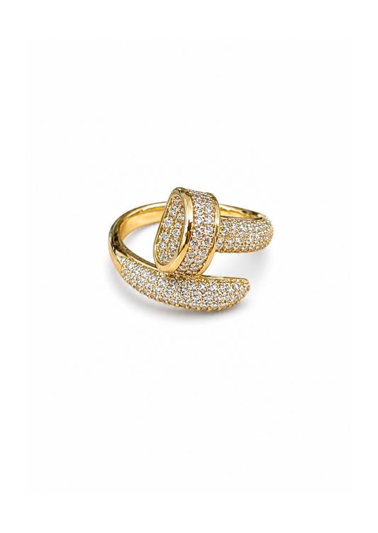 Anillo tipo Juste un clou chapa de oro con zirconias