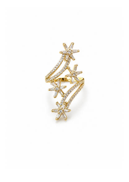 Anillo lluvia de estrellas chapa de oro