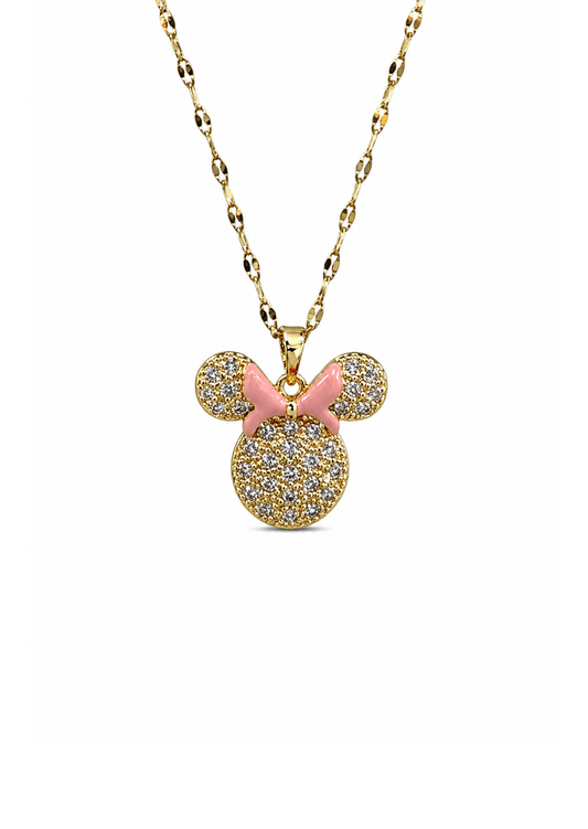 Collar minnie mouse con zirconias acero inoxidable