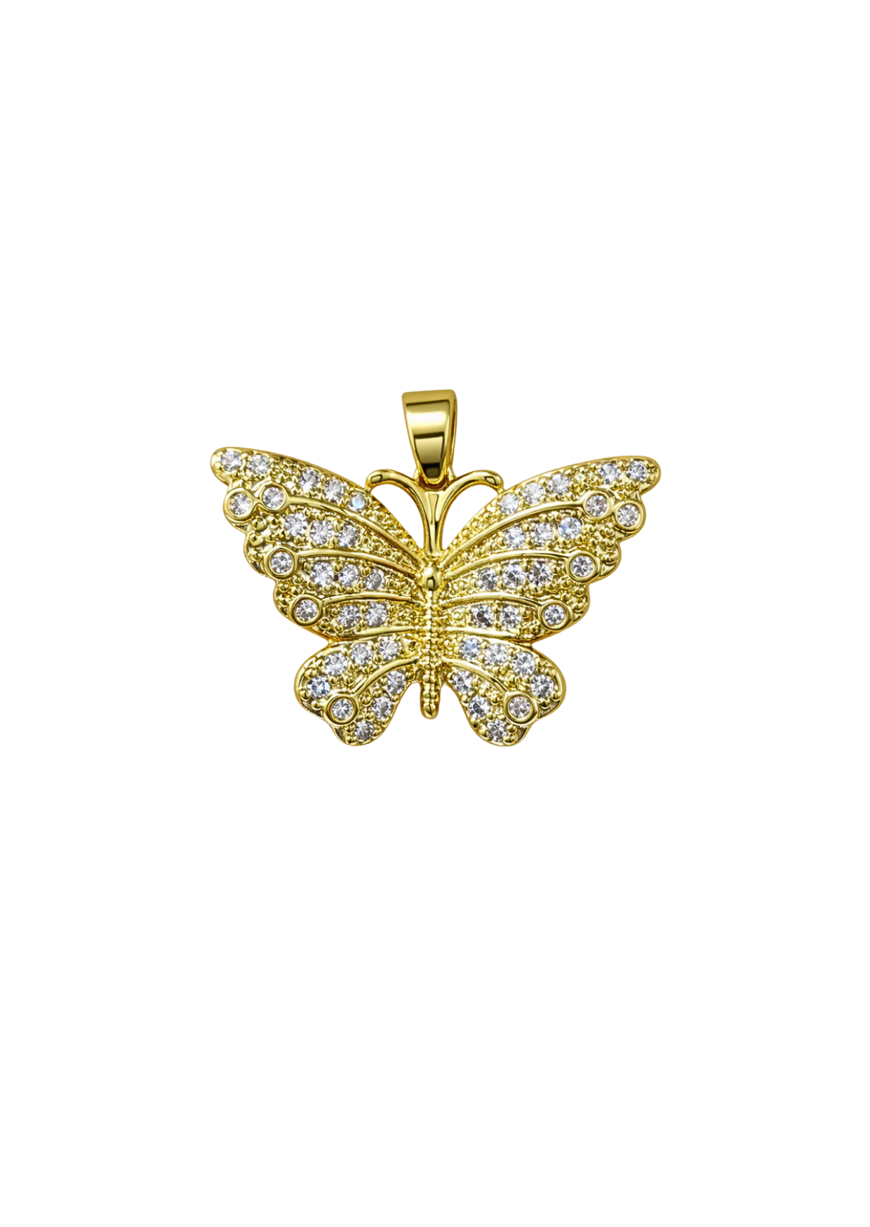Dije mariposa con zirconias acero inoxidable