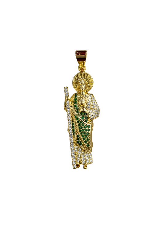 Dije san judas Tadeo con zirconias acero inoxidable