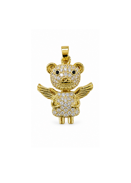 Dije osito con alas con zirconias acero inoxidable