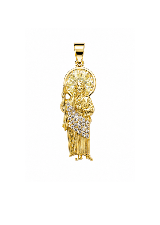 Dije san Judas aura brillante acero inoxidable